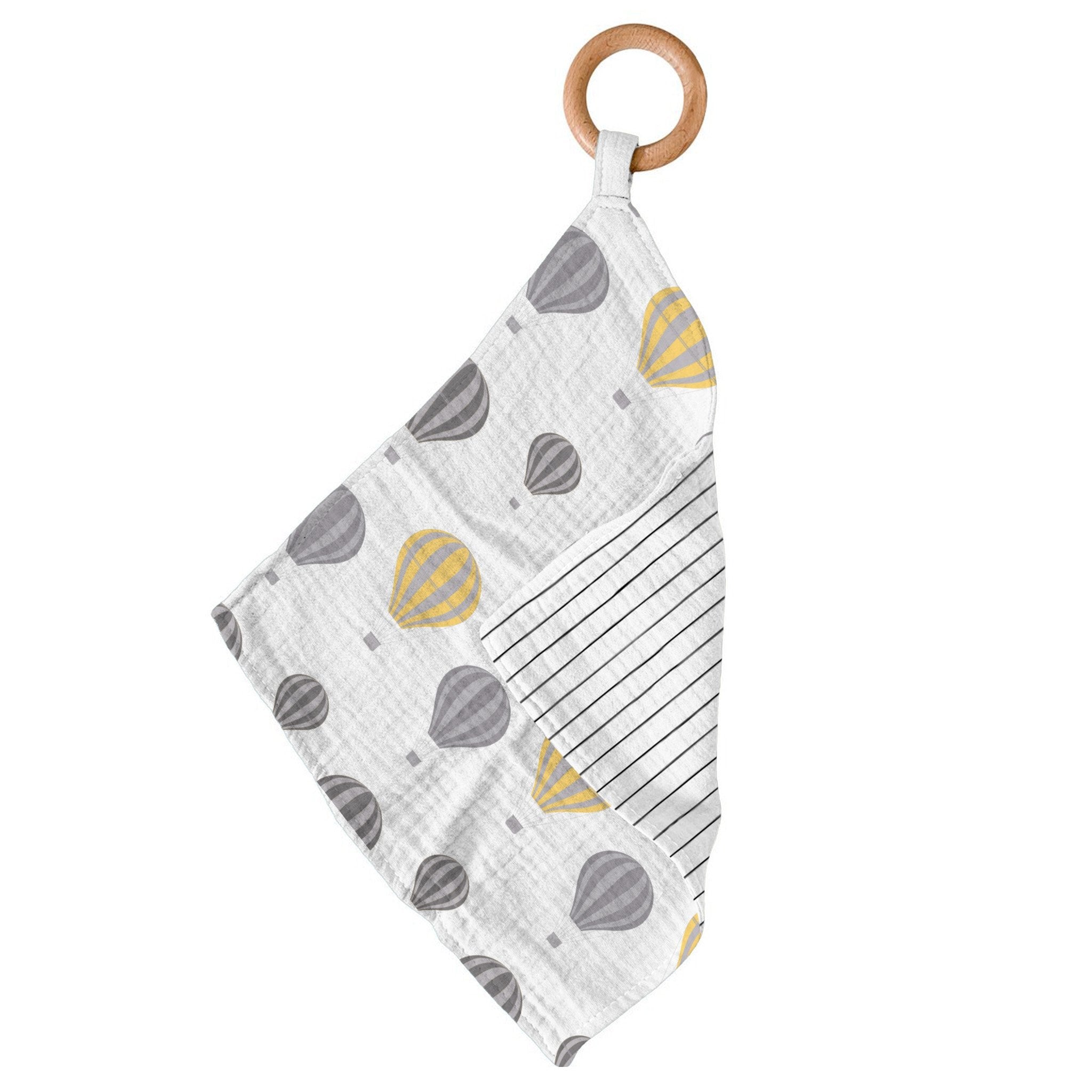 Hot Air Balloon & Pencil Stripe Bamboo Blankie Teether - My Store