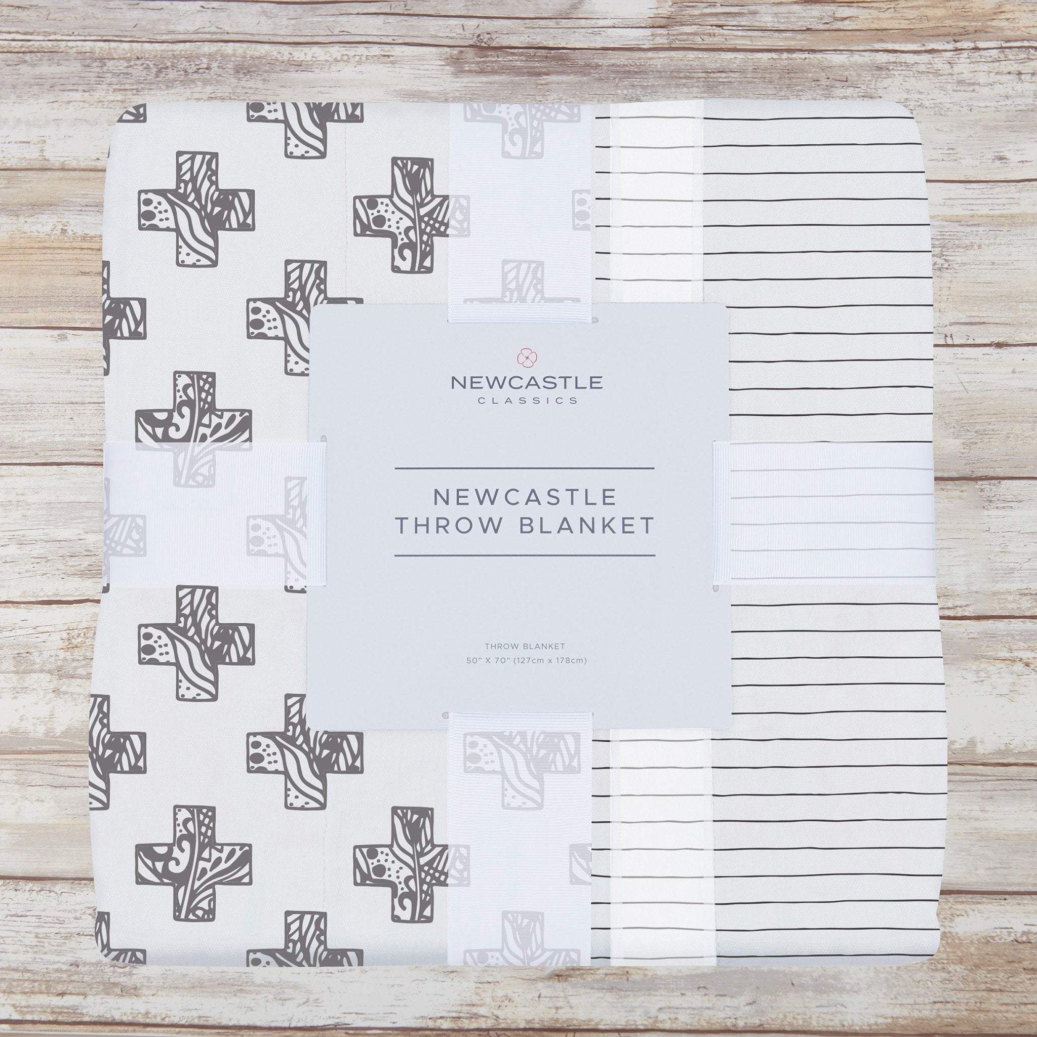 Nordic Stamp and Pencil Stripe Bamboo Muslin Newcastle Throw Blanket - My Store