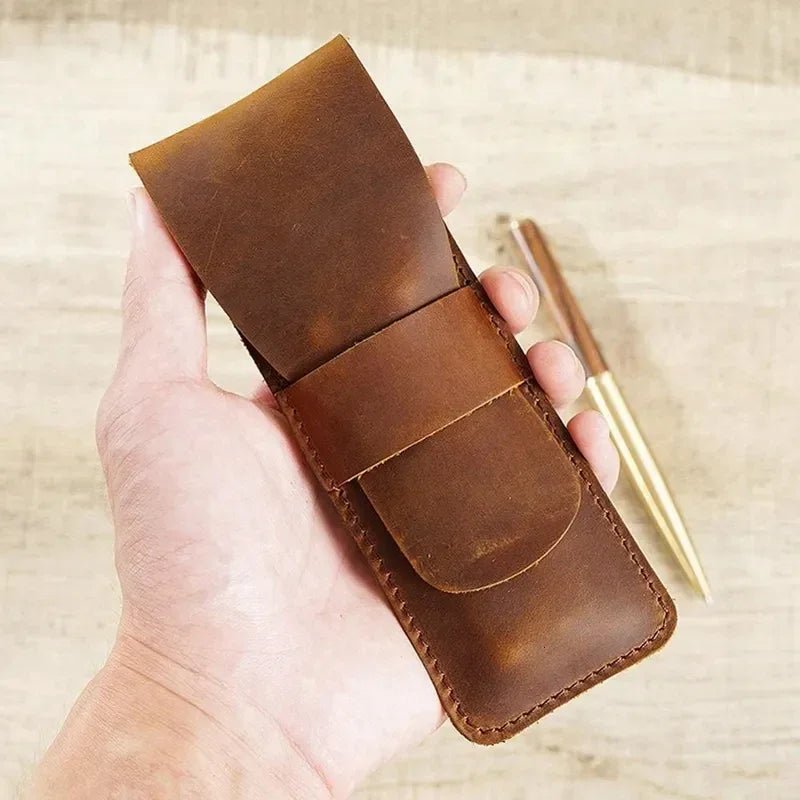 Paiman Leather Pen Holder | Handmade Leather Fountain Pen Pouch - Krafty Korner