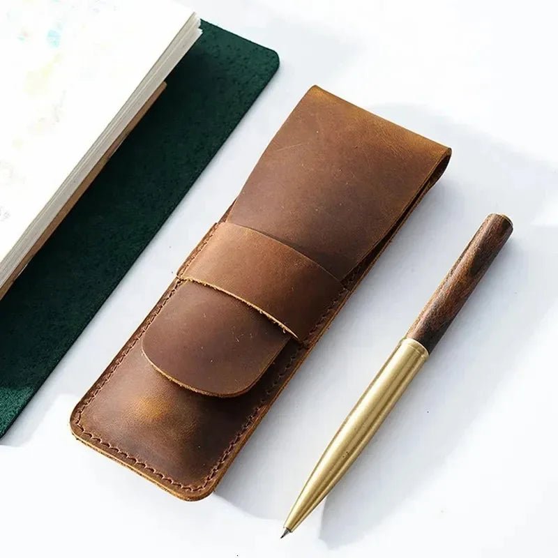 Paiman Leather Pen Holder | Handmade Leather Fountain Pen Pouch - Krafty Korner
