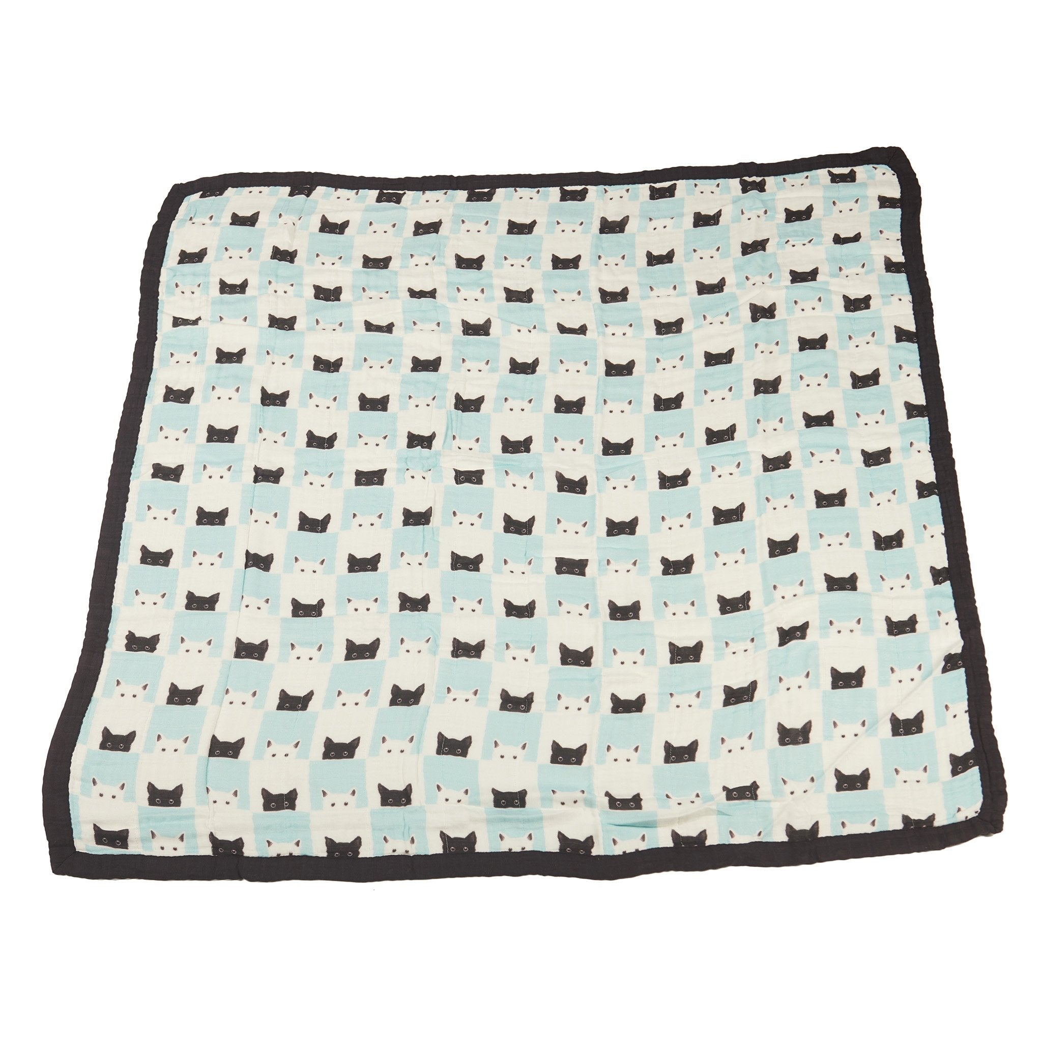 Peek - A - Boo Cats and Pencil Stripe Bamboo Muslin Newcastle Blanket - My Store