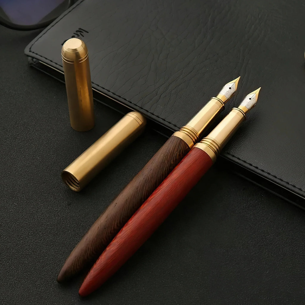 The Hemmingway | Handmade Wood and Brass Fountain Pen - Krafty Korner