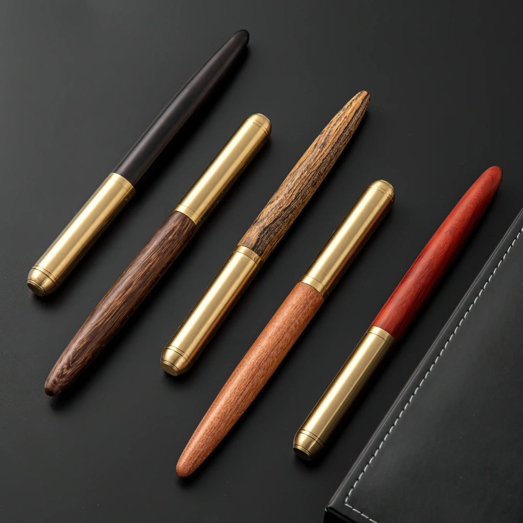 The Hemmingway | Handmade Wood and Brass Fountain Pen - Krafty Korner