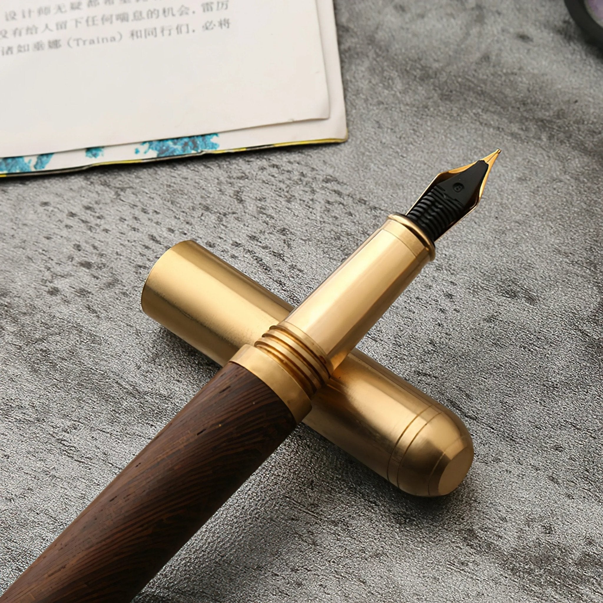 The Hemmingway | Handmade Wood and Brass Fountain Pen - Krafty Korner