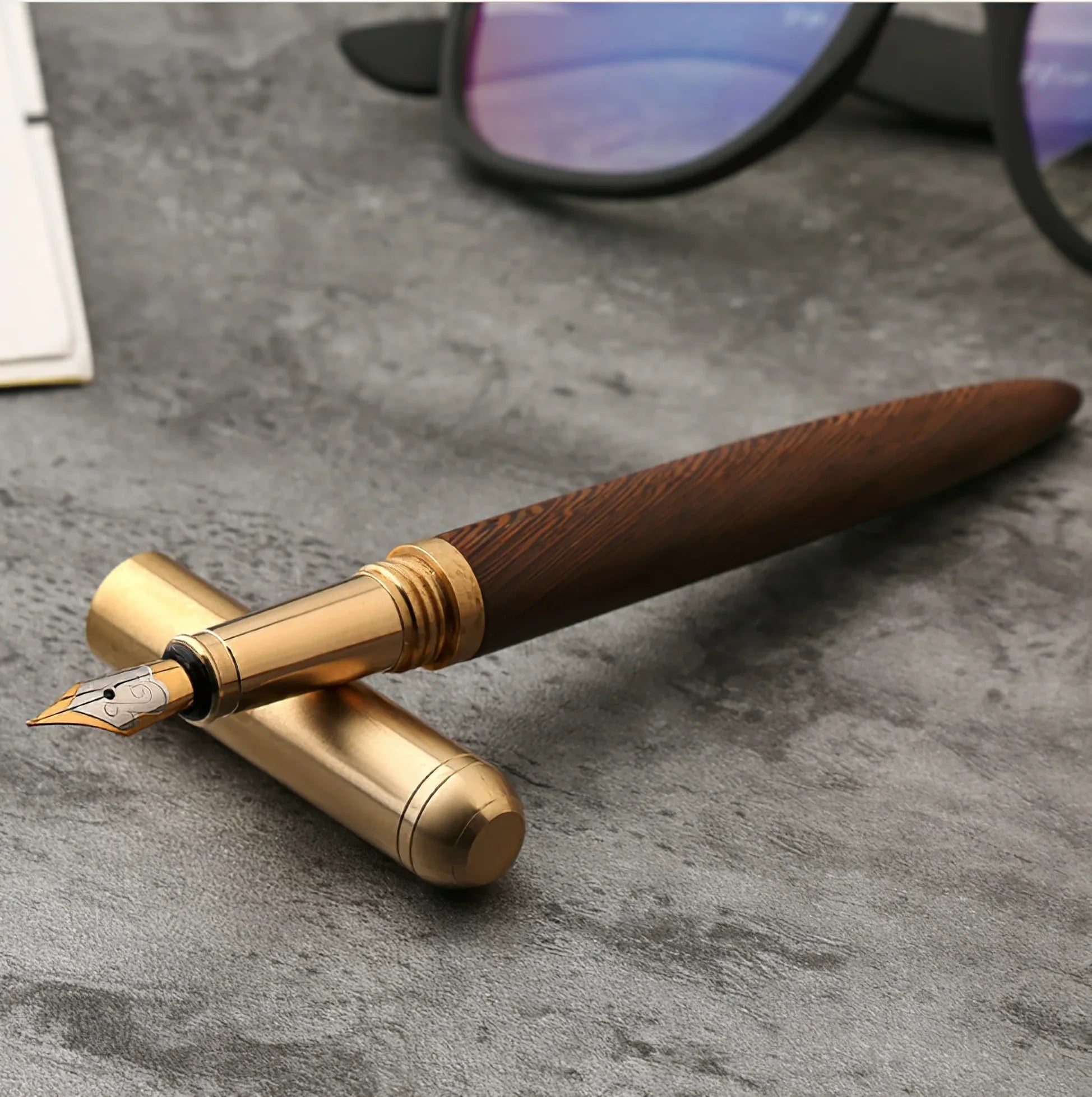 The Hemmingway | Handmade Wood and Brass Fountain Pen - Krafty Korner