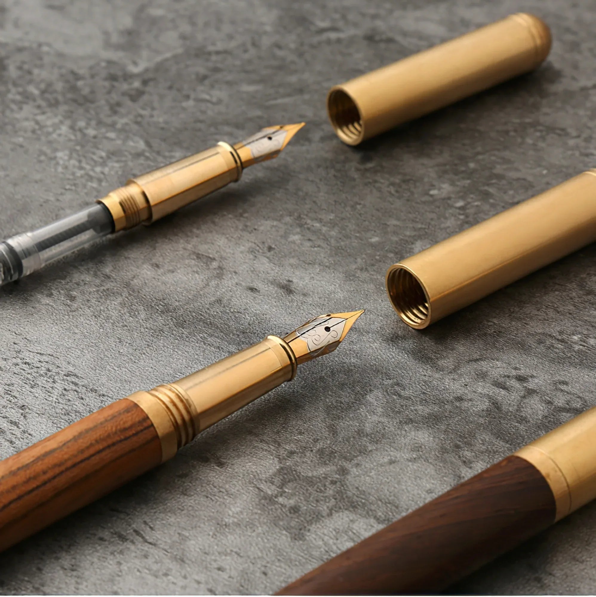 The Hemmingway | Handmade Wood and Brass Fountain Pen - Krafty Korner