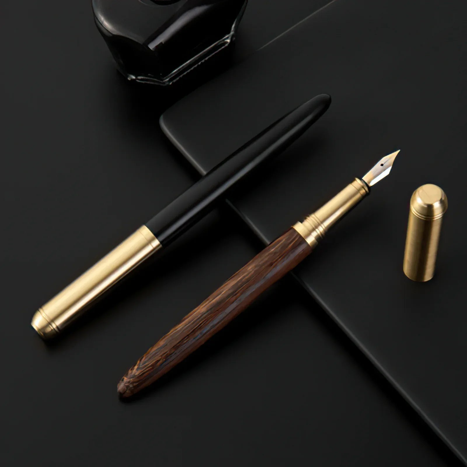 The Hemmingway | Handmade Wood and Brass Fountain Pen - Krafty Korner