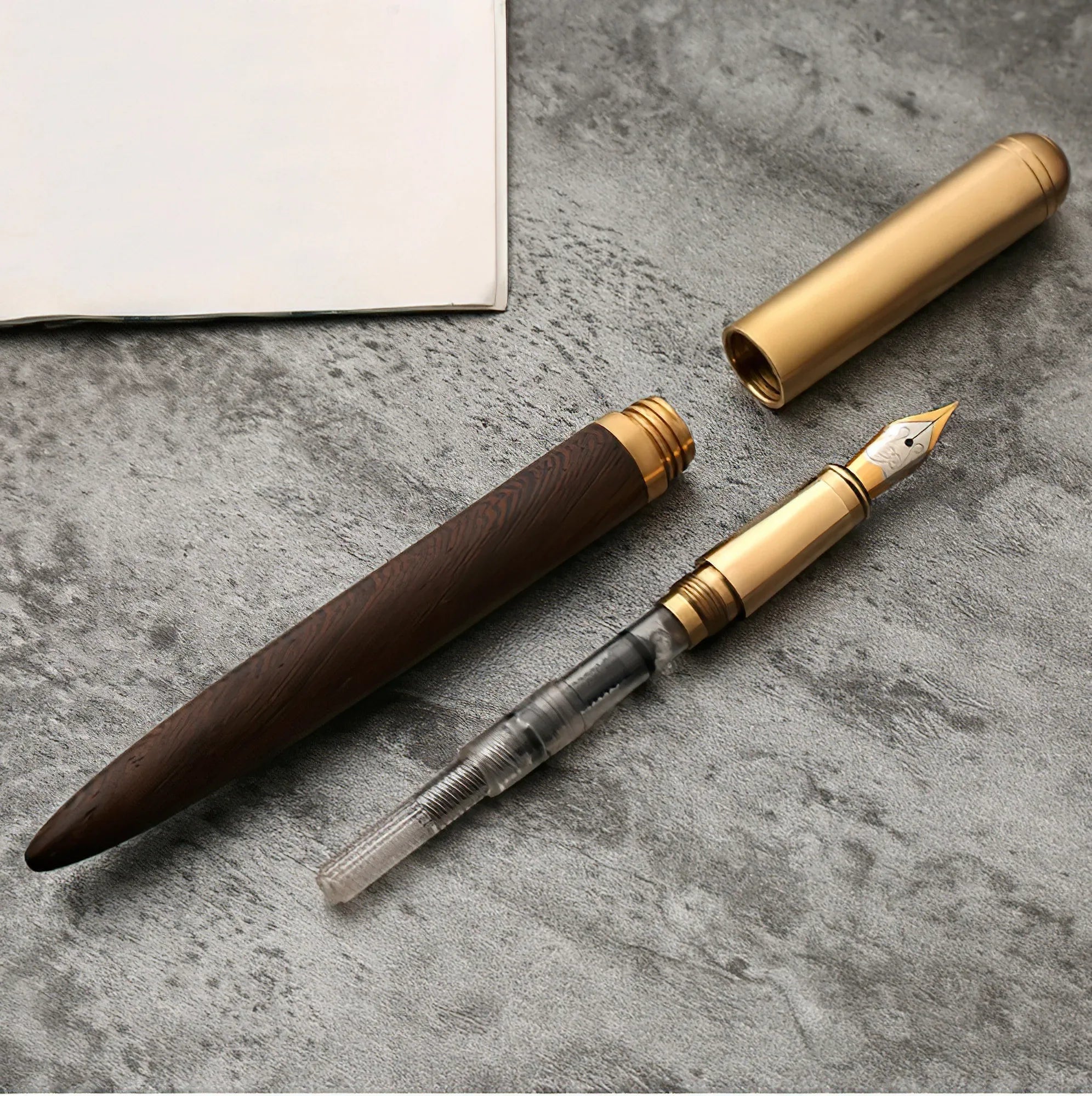 The Hemmingway | Handmade Wood and Brass Fountain Pen - Krafty Korner
