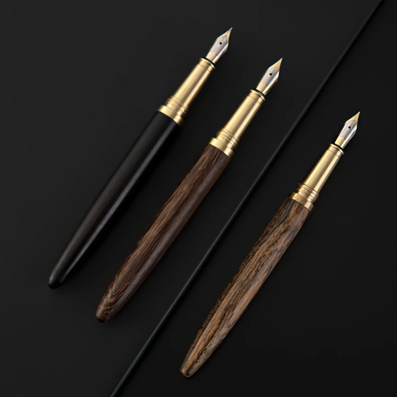 The Hemmingway | Handmade Wood and Brass Fountain Pen - Krafty Korner