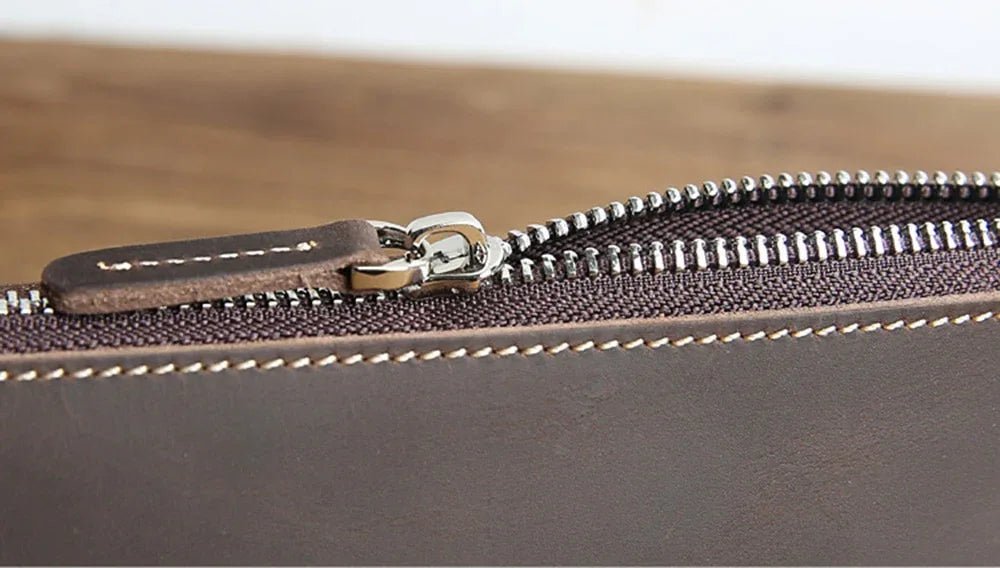 The Pallavi | Handmade Leather Pencil Case - Leather Makeup Bag - Krafty Korner