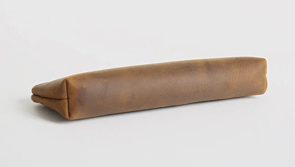 The Pallavi | Handmade Leather Pencil Case - Leather Makeup Bag - Krafty Korner