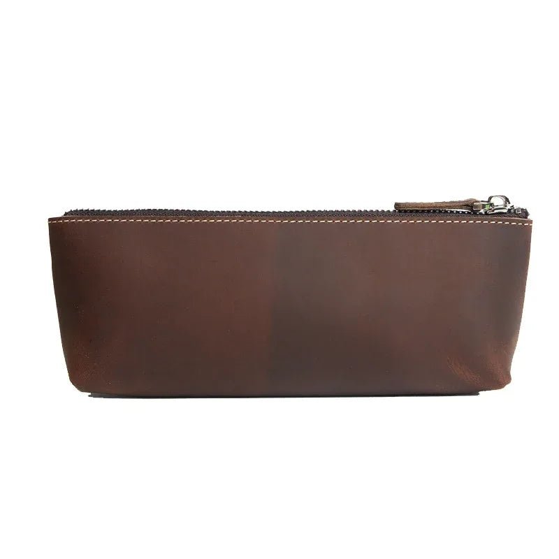 The Pallavi | Handmade Leather Pencil Case - Leather Makeup Bag - Krafty Korner