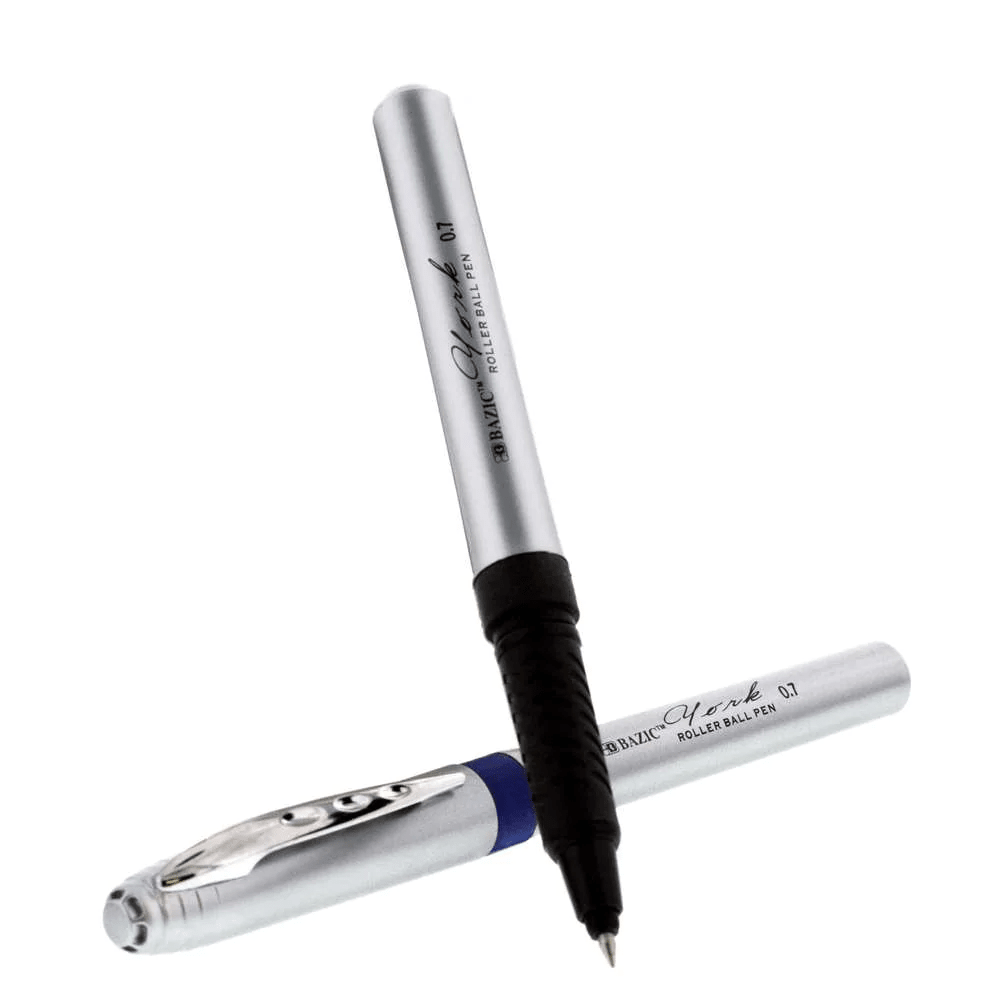 York Assorted Color Rollerball Pen w/ Grip (3/Pack) - Krafty Korner